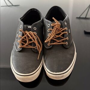 Vans Men's Black Sneakers with Brown Laces